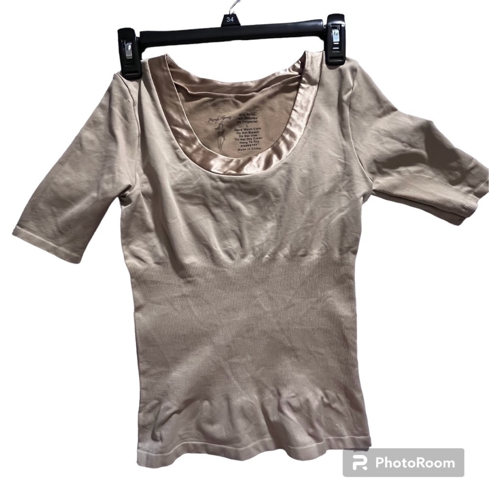 Heavenly Shapewear Pullover Compression Top stretchy short sleeve Size Large